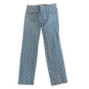 GAP Turkish Tiles Blue Printed Cropped Pants Women's size 4 Resort